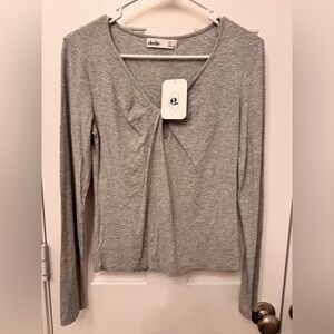 Elodie Gray Long Sleeve Top Size M